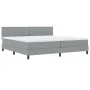 Estructura de Cama con Colchón Gris Claro Tela 200 x 200 cm by , Beds and slatted bases - Ref: Foro24-3342233, Price: 612,78 ...