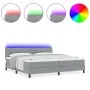 Estructura de Cama con Colchón Gris Claro Tela 200 x 200 cm by , Beds and slatted bases - Ref: Foro24-3342233, Price: 612,78 ...