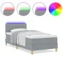 Cama con Base con Colchón y Luz LED Gris Claro 90x200 cm Tela | Foro24.es | Tu tienda online para hogar, jardín y más Foro24.es