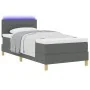 Cama con Box Spring con Colchón y Luz LED Gris Oscuro 90x200 cm Tela | Foro24.es | Tu tienda online para hogar, jardín y más Foro24.es