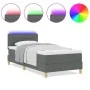 Cama con Box Spring con Colchón y Luz LED Gris Oscuro 90x200 cm Tela | Foro24.es | Tu tienda online para hogar, jardín y más Foro24.es