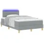 Cama Box Spring con Colchón y Luz LED Gris Claro 120x200 cm Tela | Foro24.es | Tu tienda online para hogar, jardín y más Foro24.es