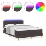 Cama Box Spring con Colchón y LED Marrón Oscuro 140x190 cm Tela | Foro24.es | Tu tienda online para hogar, jardín y más Foro24.es