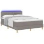 Cama Box Spring con Colchón y LED Taupe 140x190 cm Tela | Foro24.es | Tu tienda online para hogar, jardín y más Foro24.es