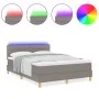 Cama Box Spring con Colchón y LED Taupe 140x190 cm Tela | Foro24.es | Tu tienda online para hogar, jardín y más Foro24.es