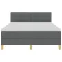 Cama con Box Spring con Colchón y LED Gris Oscuro 140x200 cm Tela by , Beds and slatted bases - Ref: Foro24-3342367, Price: 4...