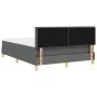 Cama con Box Spring con Colchón y LED Gris Oscuro 140x200 cm Tela by , Beds and slatted bases - Ref: Foro24-3342367, Price: 4...