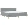 Cama con Base con Colchón y Luz LED Gris Claro 200x200 cm Tela | Foro24.es | Tu tienda online para hogar, jardín y más Foro24.es