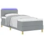 Cama con base con colchón y LED gris claro 100x200 cm tela by , Beds and slatted bases - Ref: Foro24-3342415, Price: 329,74 €...