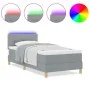 Cama con base con colchón y LED gris claro 100x200 cm tela by , Beds and slatted bases - Ref: Foro24-3342415, Price: 329,74 €...