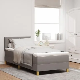 Cama Box Spring con Colchón y LED Taupe 100x200