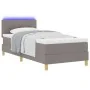 Cama Box Spring con Colchón y LED Taupe 100x200 cm Tela | Foro24.es | Tu tienda online para hogar, jardín y más Foro24.es