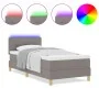 Cama Box Spring con Colchón y LED Taupe 100x200 cm Tela | Foro24.es | Tu tienda online para hogar, jardín y más Foro24.es