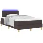Cama con somier con colchón y LED marrón oscuro 120x200 cm tela | Foro24.es | Tu tienda online para hogar, jardín y más Foro24.es