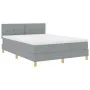 Cama con Box Spring con Colchón & Luz LED Gris Claro 140x190 cm Tela by , Beds and slatted bases - Ref: Foro24-3342436, Price...