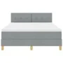 Cama con Box Spring con Colchón & Luz LED Gris Claro 140x190 cm Tela by , Beds and slatted bases - Ref: Foro24-3342436, Price...