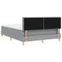 Cama con Box Spring con Colchón & Luz LED Gris Claro 140x190 cm Tela by , Beds and slatted bases - Ref: Foro24-3342436, Price...