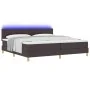 Cama Box Spring con Colchón & LED Marrón Oscuro 200x200 cm Tela | Foro24.es | Tu tienda online para hogar, jardín y más Foro24.es