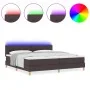 Cama Box Spring con Colchón & LED Marrón Oscuro 200x200 cm Tela | Foro24.es | Tu tienda online para hogar, jardín y más Foro24.es