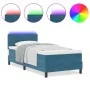Cama Box Spring con colchón y LED Azul Oscuro 90x200 cm de terciopelo von , Betten und Lattenroste - Ref: Foro24-3342630, Pre...