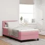 Cama con somier con colchón y LED Rosa 100x200 cm Terciopelo by , Beds and slatted bases - Ref: Foro24-3342637, Price: 308,28...