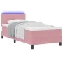 Cama con somier con colchón y LED Rosa 100x200 cm Terciopelo by , Beds and slatted bases - Ref: Foro24-3342637, Price: 308,28...