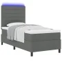 Cama con Somier con Colchón y LED Gris Oscuro 90x200 cm Tela by , Beds and slatted bases - Ref: Foro24-3342761, Price: 386,49...