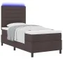 Cama con Base de Resortes con Colchón y LED Marrón Oscuro 100x200 cm Tela | Foro24.es | Tu tienda online para hogar, jardín y más Foro24.es