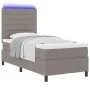 Cama con somier con colchón y LED taupe 100x200 cm tela | Foro24.es | Tu tienda online para hogar, jardín y más Foro24.es