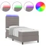 Cama con somier con colchón y LED taupe 100x200 cm tela | Foro24.es | Tu tienda online para hogar, jardín y más Foro24.es