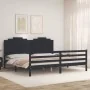 Bettgestell mit schwarzem Massivholzkopfteil 200x200 cm von vidaXL, Betten und Lattenroste - Ref: Foro24-3194205, Preis: 198,...