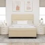Cama tapizada con colchón y luces LED crema 140x190 cm tela by , Beds and slatted bases - Ref: Foro24-3342793, Price: 498,01 ...