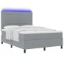 Cama con Somier y Colchón & LED Gris Claro 140x200 cm Tela | Foro24.es | Tu tienda online para hogar, jardín y más Foro24.es