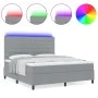Cama con Somier y Colchón & LED Gris Claro 140x200 cm Tela | Foro24.es | Tu tienda online para hogar, jardín y más Foro24.es