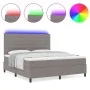 Cama con somier y colchón LED Taupe 160x200 cm Tela | Foro24.es | Tu tienda online para hogar, jardín y más Foro24.es