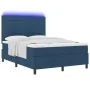 Cama tipo box spring con colchón y LED azul 160x200 cm tela | Foro24.es | Tu tienda online para hogar, jardín y más Foro24.es