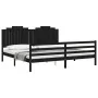 Estructura de cama con cabecero madera maciza negro 200x200 cm de vidaXL, Camas y somieres - Ref: Foro24-3194205, Precio: 196...