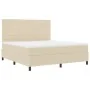 Cama con somier, colchón y luz LED color crema 180x200 cm tela | Foro24.es | Tu tienda online para hogar, jardín y más Foro24.es