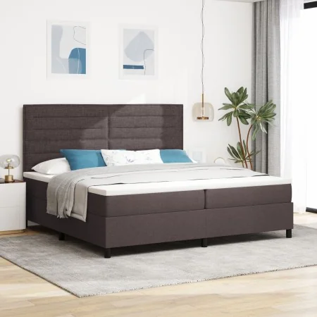 Cama con muelles con colchón y luces LED Marrón oscuro 200x200 cm Tela | Foro24.es | Tu tienda online para hogar, jardín y más Foro24.es