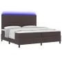 Cama con muelles con colchón y luces LED Marrón oscuro 200x200 cm Tela | Foro24.es | Tu tienda online para hogar, jardín y más Foro24.es