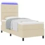 Cama de base de caja con colchón y LED crema 90x200 cm tela | Foro24.es | Tu tienda online para hogar, jardín y más Foro24.es