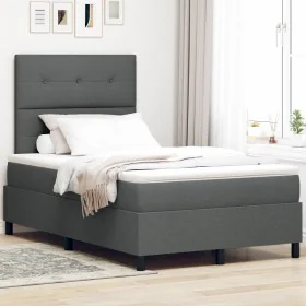 Cama con Box Spring con colchón y luz LED Gris