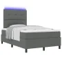 Cama con Box Spring con colchón y luz LED Gris oscuro 120x200 cm Tela | Foro24.es | Tu tienda online para hogar, jardín y más Foro24.es