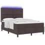 Cama con somier con colchón y LED Marrón oscuro 140x190 cm Tela | Foro24.es | Tu tienda online para hogar, jardín y más Foro24.es