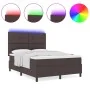 Cama con somier con colchón y LED Marrón oscuro 140x190 cm Tela | Foro24.es | Tu tienda online para hogar, jardín y más Foro24.es