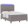 Cama Box Spring con Colchón & LED Taupe 140x190 cm Tela | Foro24.es | Tu tienda online para hogar, jardín y más Foro24.es