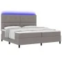 Cama con somier y colchón y LED Taupe 200x200 cm Tela von , Betten und Lattenroste - Ref: Foro24-3342897, Preis: 732,70 €, Ra...