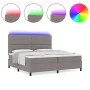 Cama con somier y colchón y LED Taupe 200x200 cm Tela von , Betten und Lattenroste - Ref: Foro24-3342897, Preis: 732,70 €, Ra...