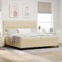Cama con Box Spring y Colchón LED Crema 200x200 cm Tela | Foro24.es | Tu tienda online para hogar, jardín y más Foro24.es