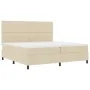 Cama con Box Spring y Colchón LED Crema 200x200 cm Tela | Foro24.es | Tu tienda online para hogar, jardín y más Foro24.es